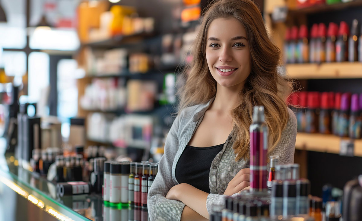 staff behind the counter at a smoke shop